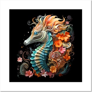 Seahorse Rainbow Posters and Art